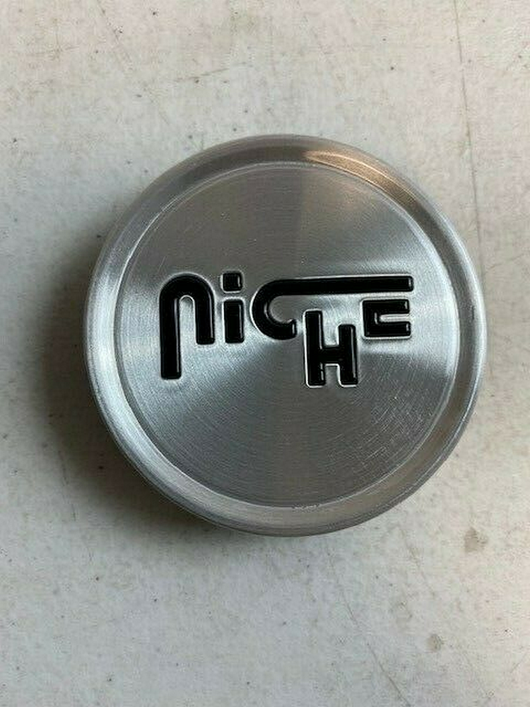 Niche 1PC NICHE 2.70"FLAT Center Cap-GL-BRUSH/Black LOGO - 1003-22GRBL product image