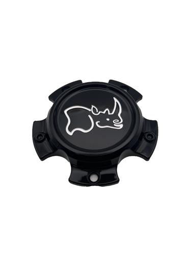 Black Rhino Hard Alloys Center Cap BR ANIM 5/127 GL Black WHT LOGO - CCBR65127GB product image