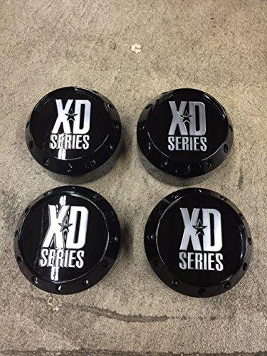 4 NEW KMC XD GLOSS BLACK CENTER CAPS 5.15 464K1312GB 464k1312 464K131-2 reference image