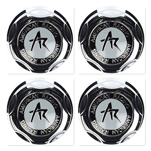 4 Pack American Racing 1342100S Snap-in Center Cap with Silver Logo reference image
