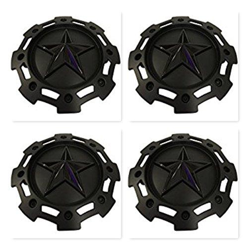 4 Pack KMC XD Series 811 Rockstar 2 Matte Black w Black Star Center Cap SC-198 SC-190 reference image
