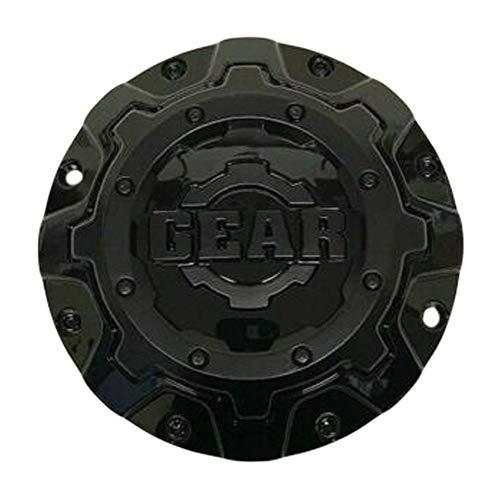 Gear Gloss Black with Satin Black Overlay Wheel Center Cap C-741-1 reference image