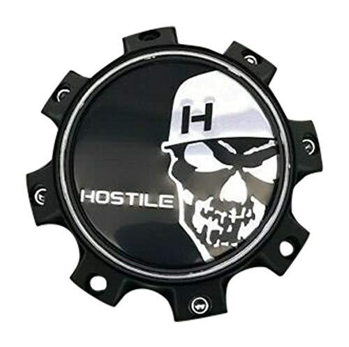 Hostile Special Edition Skull Logo Matte Black Wheel Center Cap HC-8003 reference image