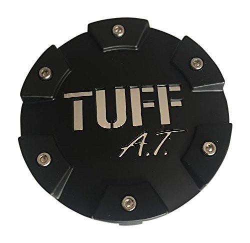 TUFF A.T. Wheels C611901 Matte Black Cap With Chrome Lettering Center Only reference image