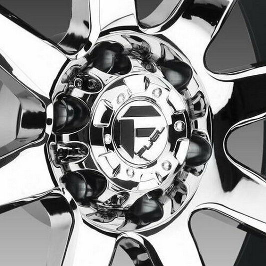 Fuel 1PC FUEL-TOP SECTION OF FUEL Center Cap-Chrome/Matte Black LOGO - 1001-58CEN-C product image