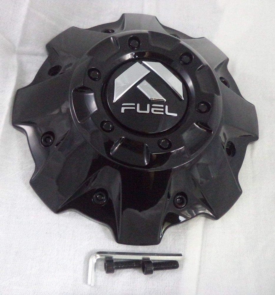 Fuel 1PC FUEL GLOSS Black Center Cap-Black RIVETS - 1001-63GBR product image