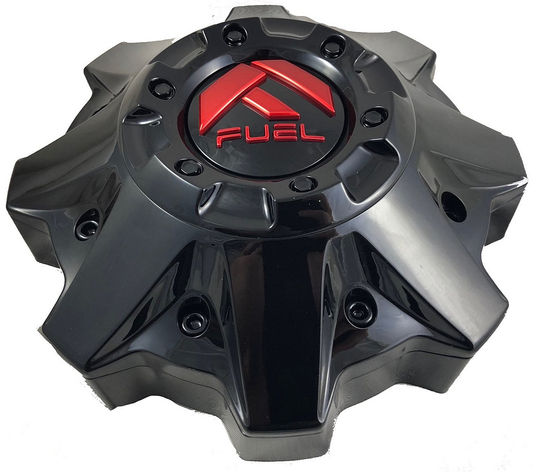 Fuel 1PC FUEL GL-Black/Red (FLAT) 8L 2.4"-Red BOLTS Center Cap - 1002-49GBQ product image