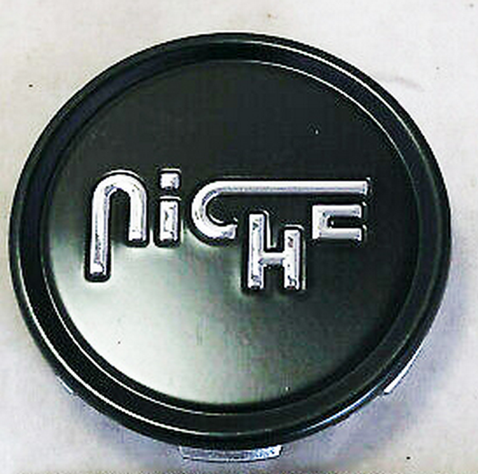 Niche 1PC NICHE 2.70" FLAT Center Cap-FLT Black SILVER LOGO - 1003-22FBS product image