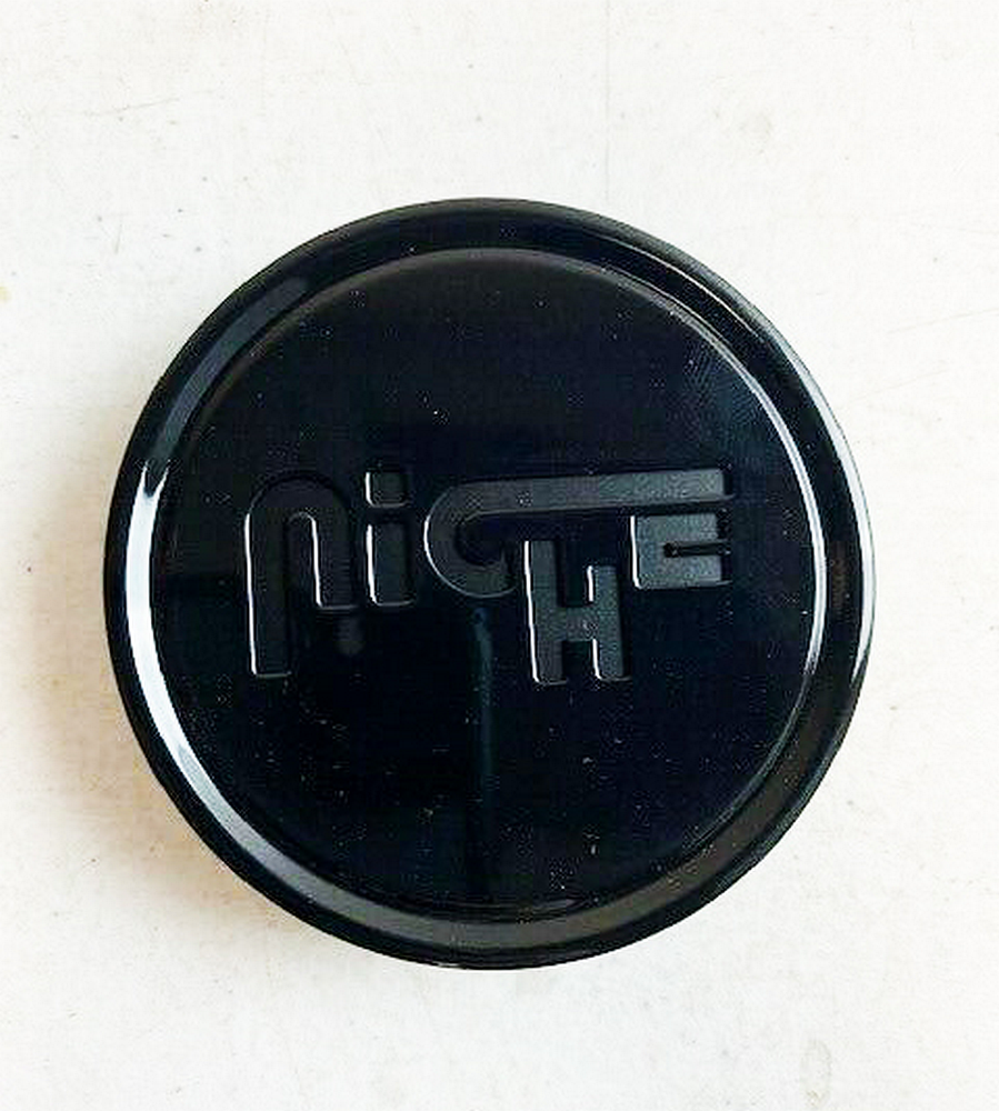 Niche 1PC NICHE 2.95"FLAT Center Cap-GL-Black W/ MATTE LOGO - 1003-24GBL product image