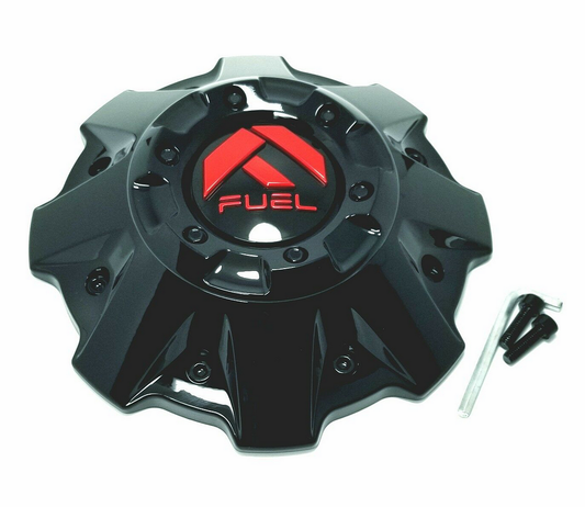 Fuel 1PC FUEL DUALLY Center Cap - FRONT G-Black Red LOGO - 1003-37GBQ product image