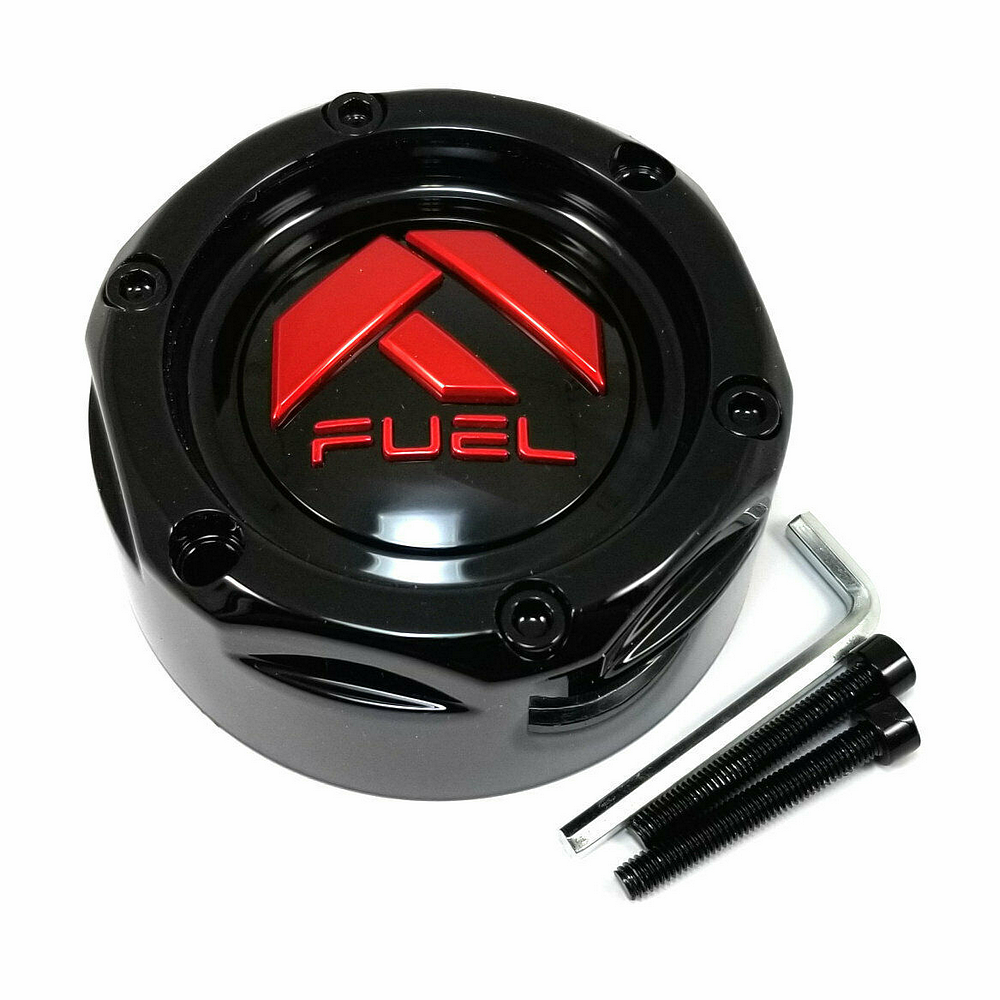 Fuel 1PC FUEL UTV BOLT ON Center Cap 1.3" TALL (Gloss Black/RD) - 1003-42GBQ product image