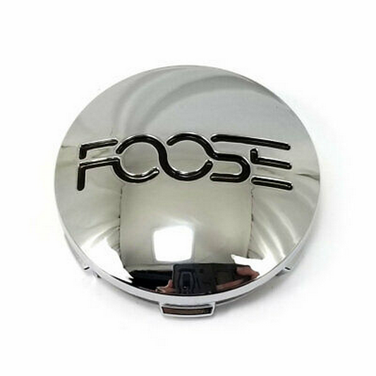 Foose 1PC FOOSE 2.95"FLAT Center Cap-Chrome W/ Black LOGO - 1003-54PBL product image