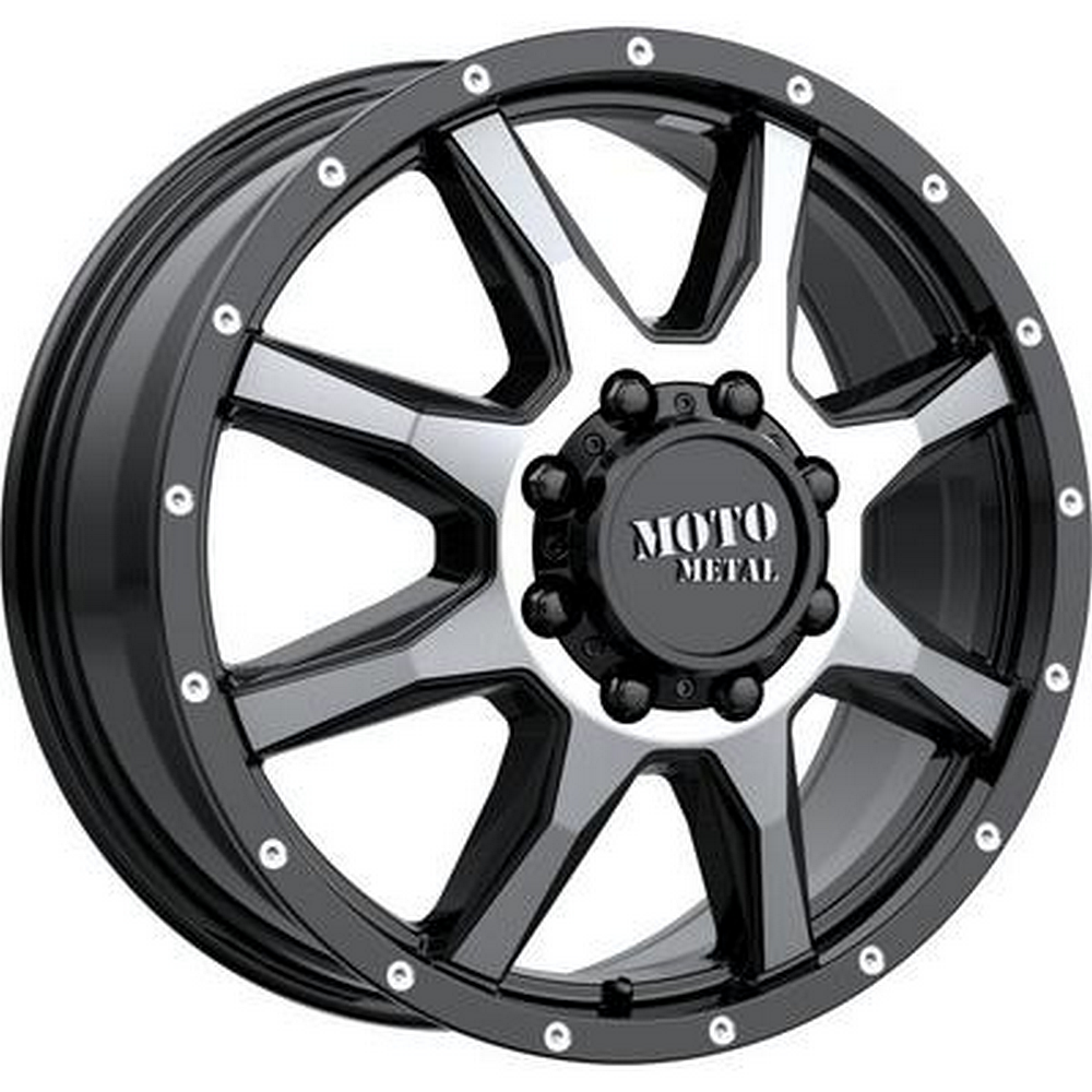 Moto Metal Moto DUALLY REAR Center Cap (Gloss Black/Chrome) - 8X200/210 - 1079L199RMOGB-H122 product image