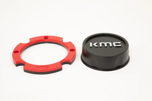 KMC Powersports KS Center Cap BOLT-ON (Satin Black/Chrome) - 4X137 - KS1CAP48-SB product image
