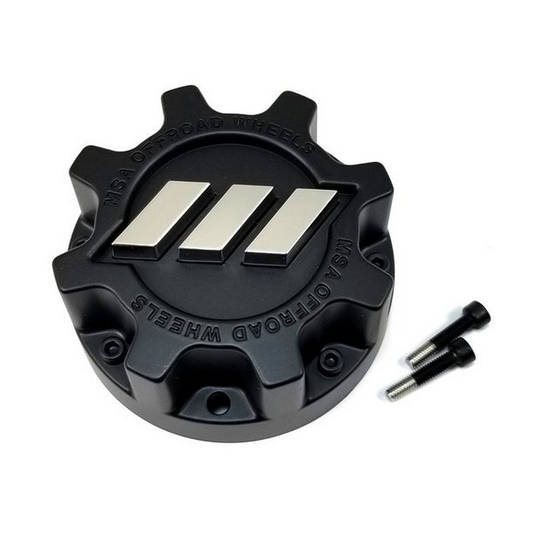 MSA Offroad Wheels MSA BAR LOGO Center Cap SATIN Black - MSA-BAR-CAP-B product image