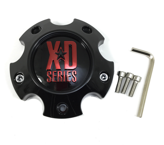 XD Center Cap SMALL 5 LUG SG-Black W Red TINT CC - S057L120SGB-H34RC product image