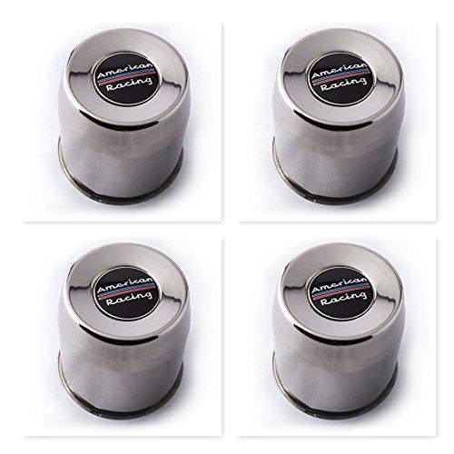 4 Pack American Racing 1425002SS Stainless Steel Push Thru Center Cap Wheel Caps 4.25 - The Center Cap Store