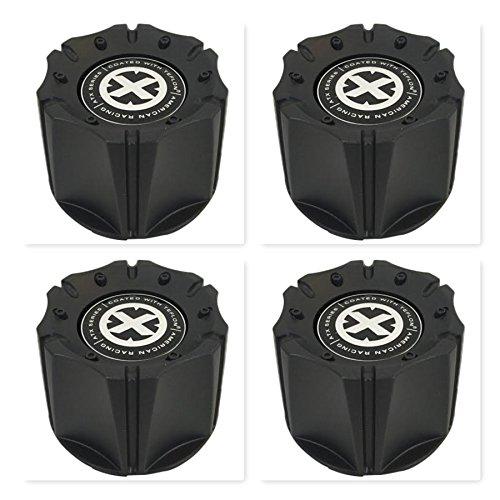 4 Pack American Racing ATX 1342106018 1342100011 1066K98 Black Wheel Center Cap - The Center Cap Store