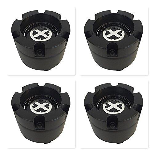 4 Pack American Racing ATX 186 Slot Satin Black 391K80YB003 391K80 S1007-04 Center Cap - The Center Cap Store