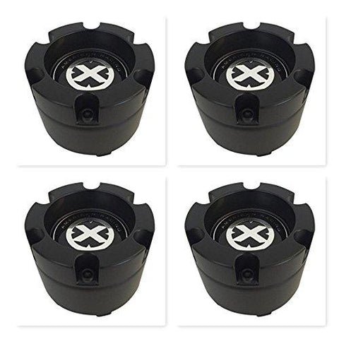 4 Pack American Racing ATX 186 Slot Satin Black 391K80YB003 391K80 S1007-04 Center Cap - The Center Cap Store