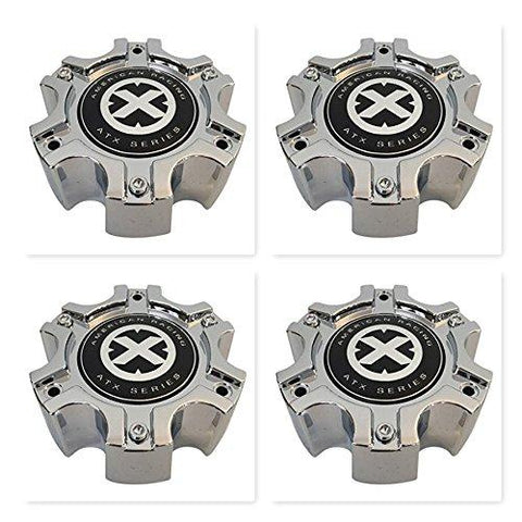 4 Pack American Racing ATX 377B1406H 377B140-6H S907-08 Chrome Center Cap - The Center Cap Store