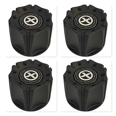 4 Pack American Racing AX181 Artillery SC157B SC-157 S808-07 Black Center Cap - The Center Cap Store