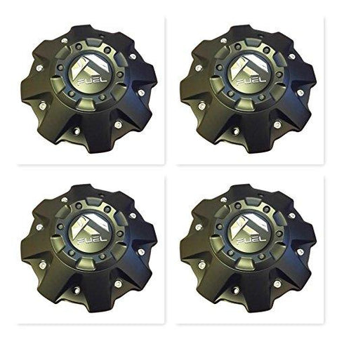 4 Pack Fuel Wheels Black Center Cap CAP 1001-63-B CAP M-447 Five and Six Lugs - The Center Cap Store