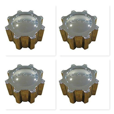 4 Pack Helo 801 804 Rhino 133K83B Chrome Center Cap 6 Lug - The Center Cap Store