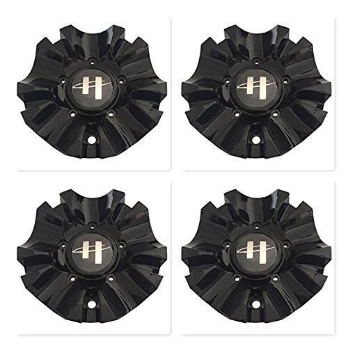4 Pack Helo Wheels HE844L160 844L160-B001 Black Center Cap - The Center Cap Store