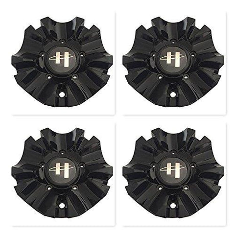 4 Pack Helo Wheels HE844L160 844L160-B001 Black Center Cap - The Center Cap Store