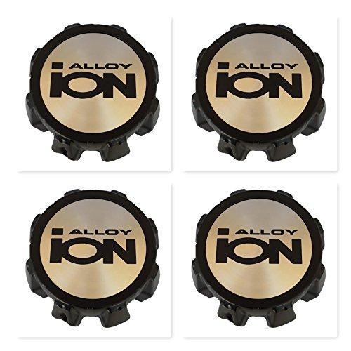 4 Pack Ion Alloy C1018304B 81072012F-6 8 Lug Black Wheel Center Cap - The Center Cap Store