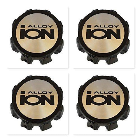 4 Pack Ion Alloy C1018304B 81072012F-6 8 Lug Black Wheel Center Cap - The Center Cap Store