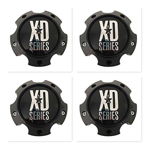 4 Pack KMC XD Series 1079L145AGB 1079L145A LG0811-31 GLOSS Black Center Cap 6 Lug - The Center Cap Store