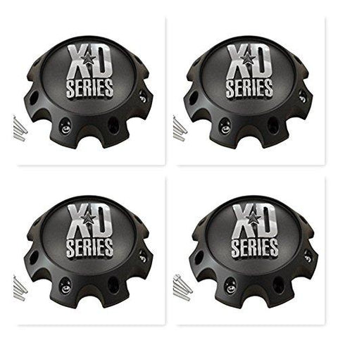 4 Pack KMC XD Series 441 796 797 798 8 Lug Matte Flat Black Short Center Cap 309B170-8H - The Center Cap Store