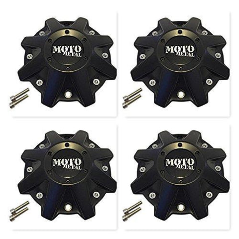 4 Pack Moto Metal 970 479L214 BP-479-MOTO Satin Black Wheel Center Cap HT 005-019 - The Center Cap Store