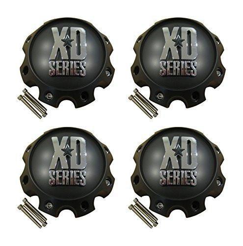 4 x KMC XD Series 441 796 797 798 800 801 8 Lug Flat Black Center Cap 1079L170 - The Center Cap Store