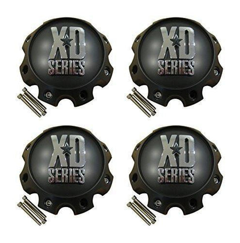 4 x KMC XD Series 441 796 797 798 800 801 8 Lug Flat Black Center Cap 1079L170 - The Center Cap Store