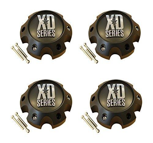 4 x KMC XD Series 796 797 798 Matte Flat Black 6 Lug Wheel Center Cap 1079L145 - The Center Cap Store