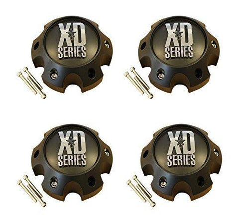 4 x KMC XD Series 796 797 798 Matte Flat Black 6 Lug Wheel Center Cap 1079L145 - The Center Cap Store