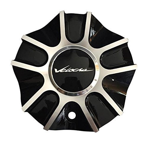 Veloche Ventata 57582085F-2 Black and Machined Center Cap - The Center Cap Store