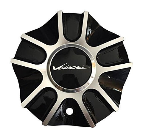 Veloche Ventata 57582085F-2 Black and Machined Center Cap - The Center Cap Store