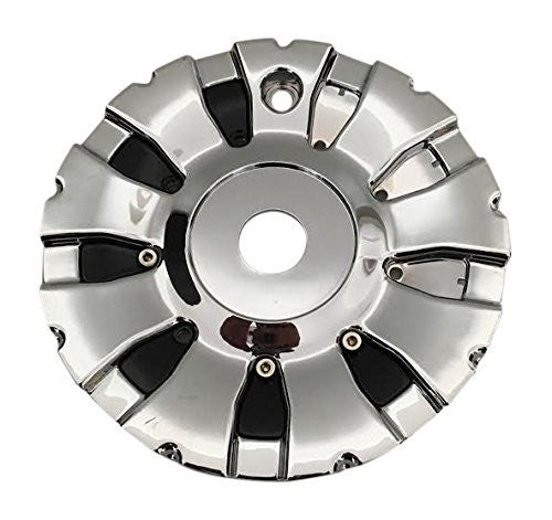 Velox Wheels CS366-B2P Chrome and Black Center Cap with No Logo - The Center Cap Store