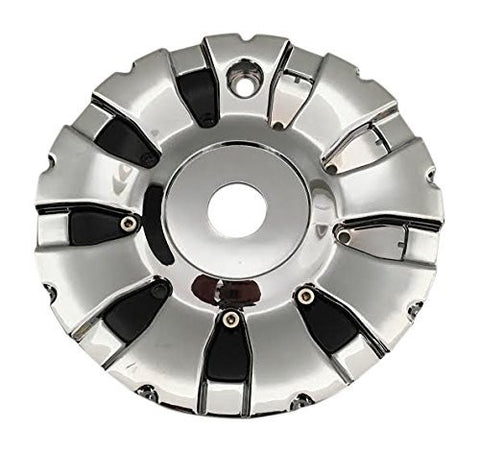 Velox Wheels CS366-B2P Chrome and Black Center Cap with No Logo - The Center Cap Store