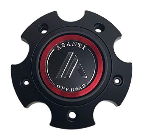 Asanti Offroad Wheels 130L1335SB-H34 Satin Black and Red Center Cap - The Center Cap Store