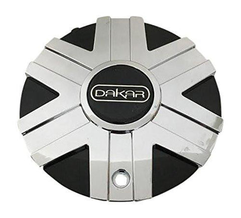 Dakar Wheels 61532295-CAP-1 JT08971 Chrome and Black Center Cap - The Center Cap Store