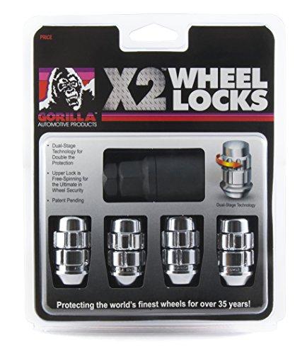 Gorilla Automotive (71631X) 12mm x 1.50 Thread Size Acorn Chrome X2 Wheel Lock, (Pack of 4) - The Center Cap Store