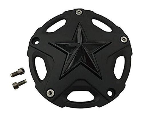 KMC XD Series Rockstar 3 827CAPMB-GB-1 T116L188 S1604-11 Matte Black Center Cap Gloss Black Star - The Center Cap Store