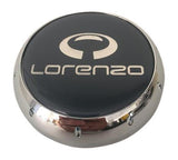 Lorenzo Wheels F111K80C F111K80-C Chrome and Black Center Cap - The Center Cap Store