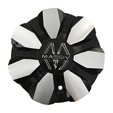 Massiv Wheels PD-CAPSX-P7032-20-22AL Black and Machined Center Cap - The Center Cap Store