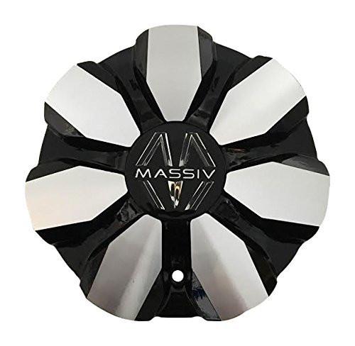 Massiv Wheels PD-CAPSX P7032-AL Black and Machined Wheel Center Cap - The Center Cap Store